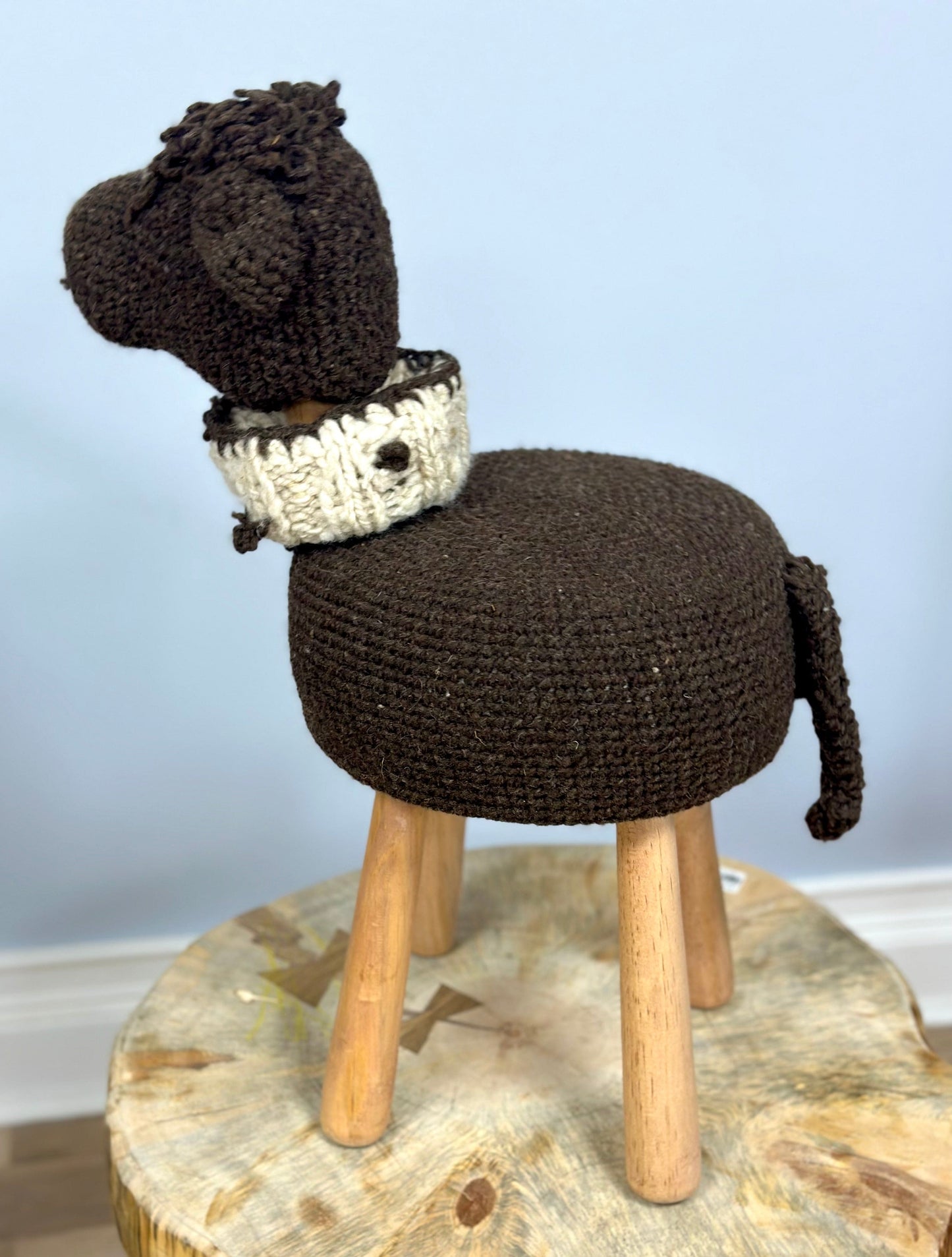 Crochet Animal Stool - Restoration Oak