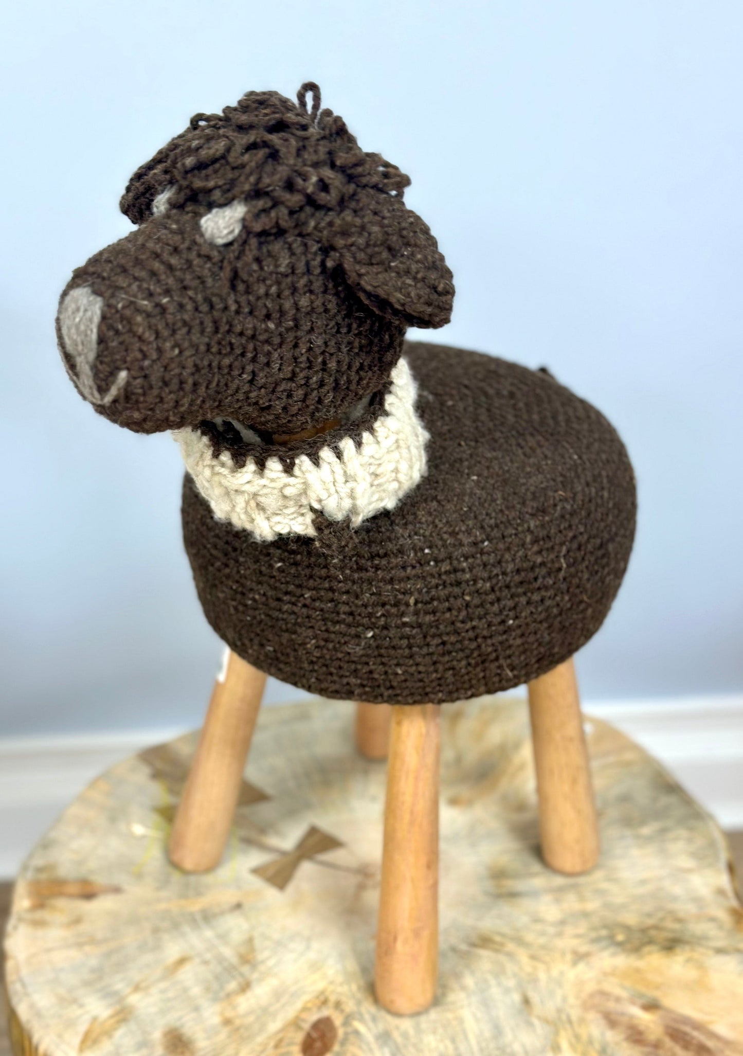 Crochet Animal Stool - Restoration Oak