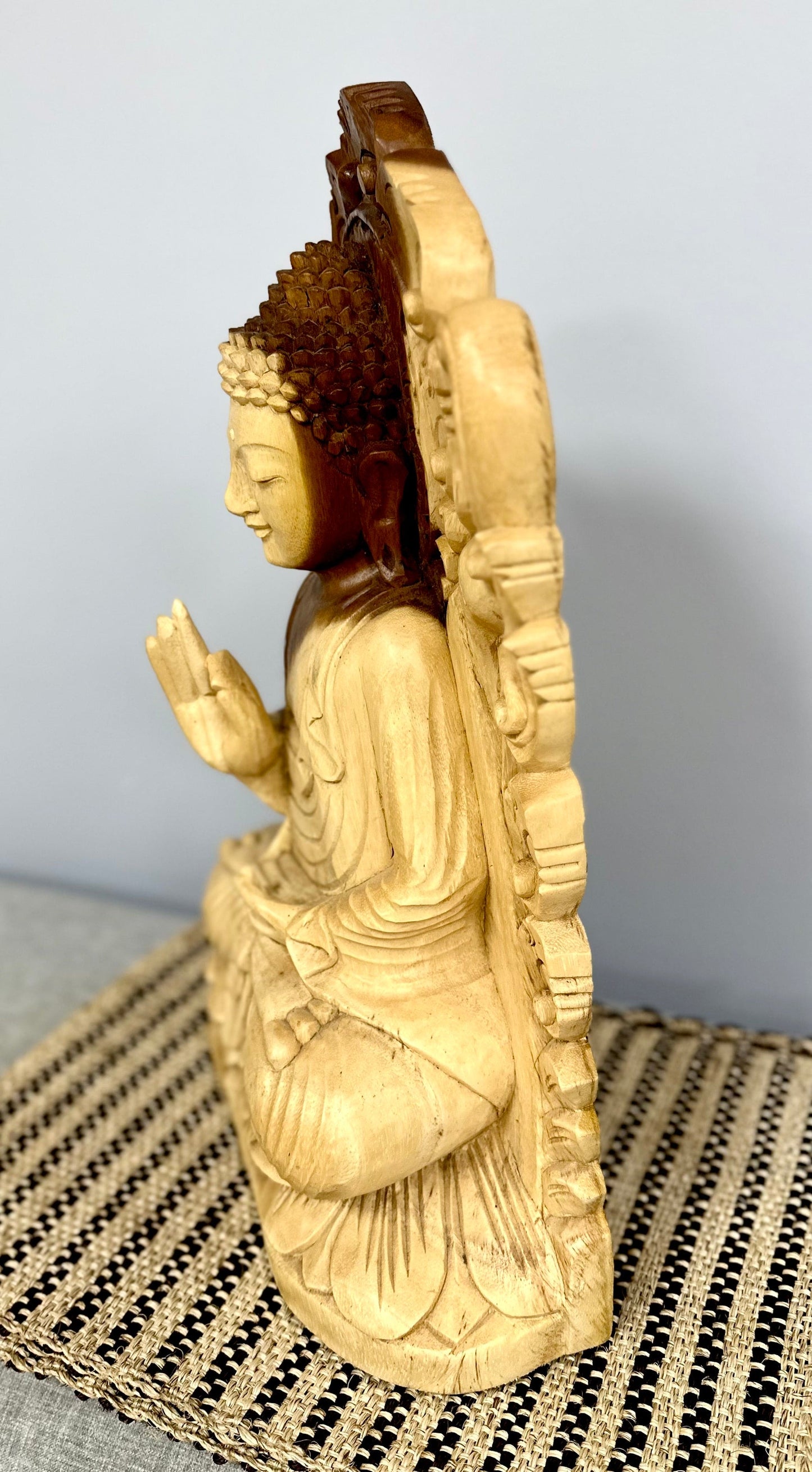 Medium Wood Buddha - Restoration Oak