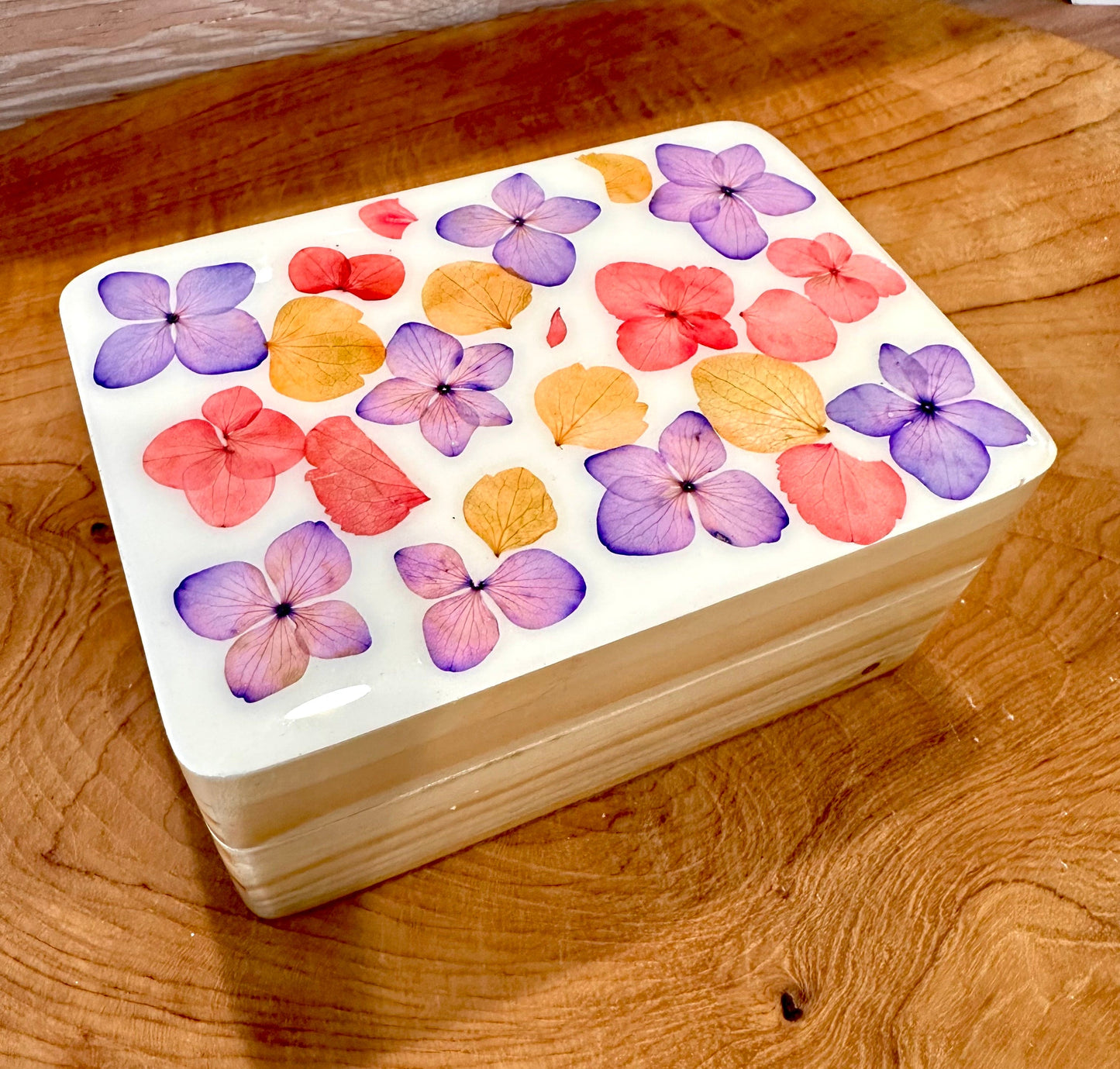 Jewelry Box-Pressed Flowers - Restoration Oak