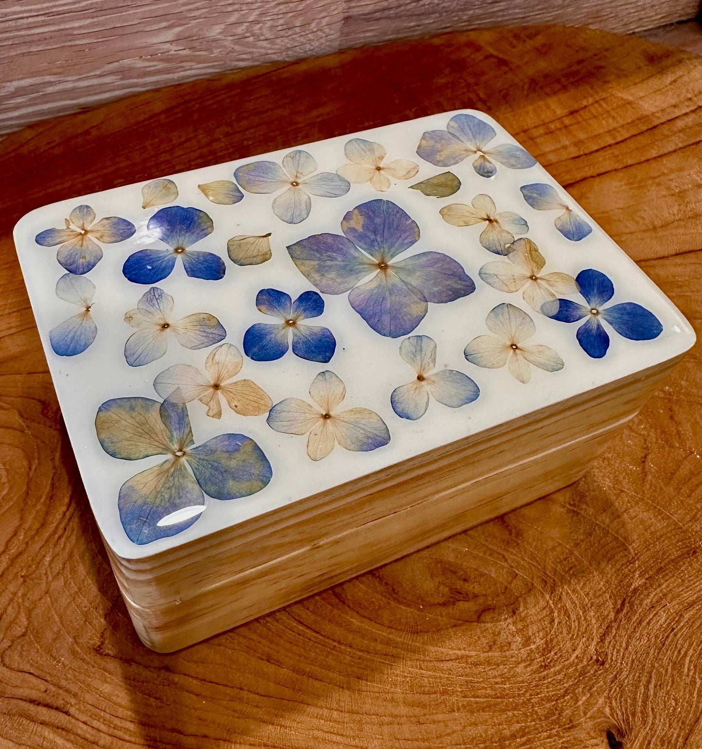 Jewelry Box-Pressed Flowers - Restoration Oak