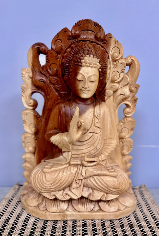 Medium Wood Buddha - Restoration Oak