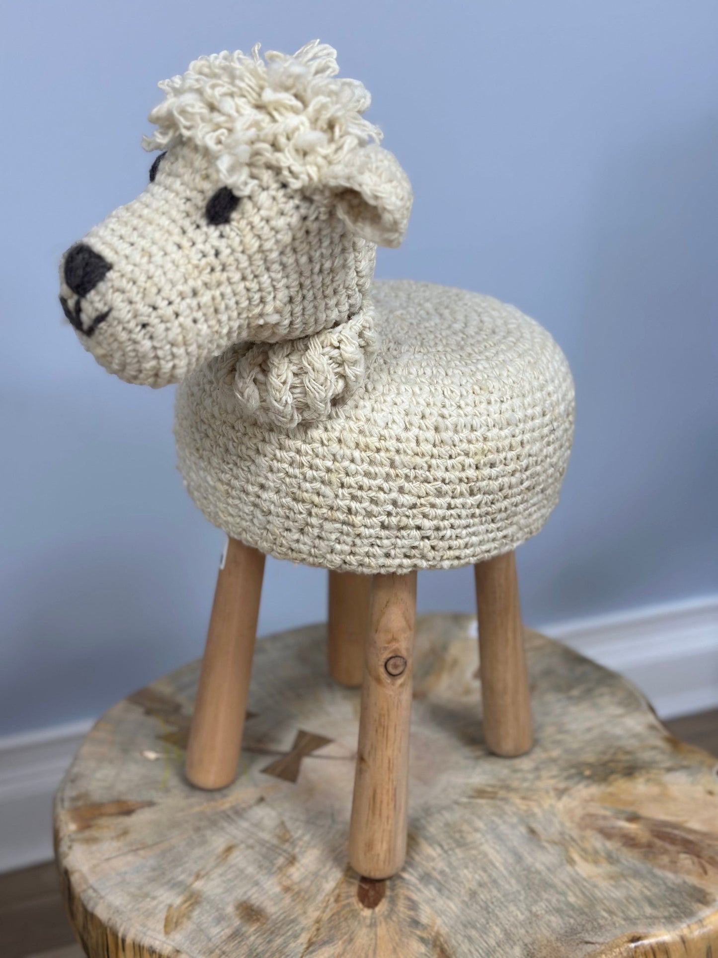 Crochet Animal Stool - Restoration Oak