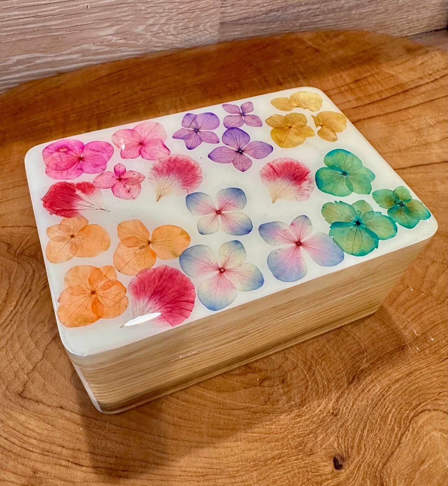 Jewelry Box-Pressed Flowers - Restoration Oak