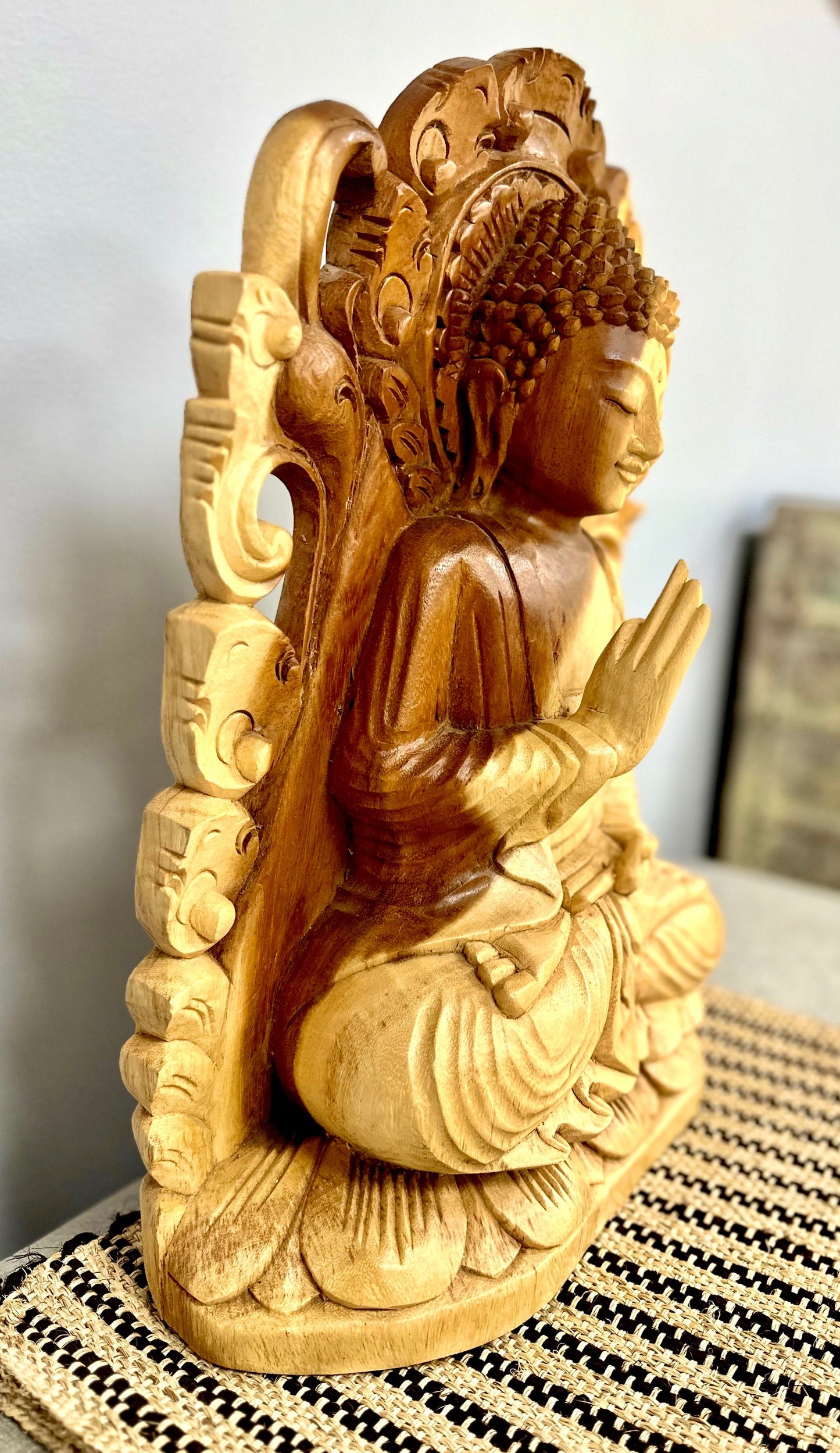 Medium Wood Buddha - Restoration Oak