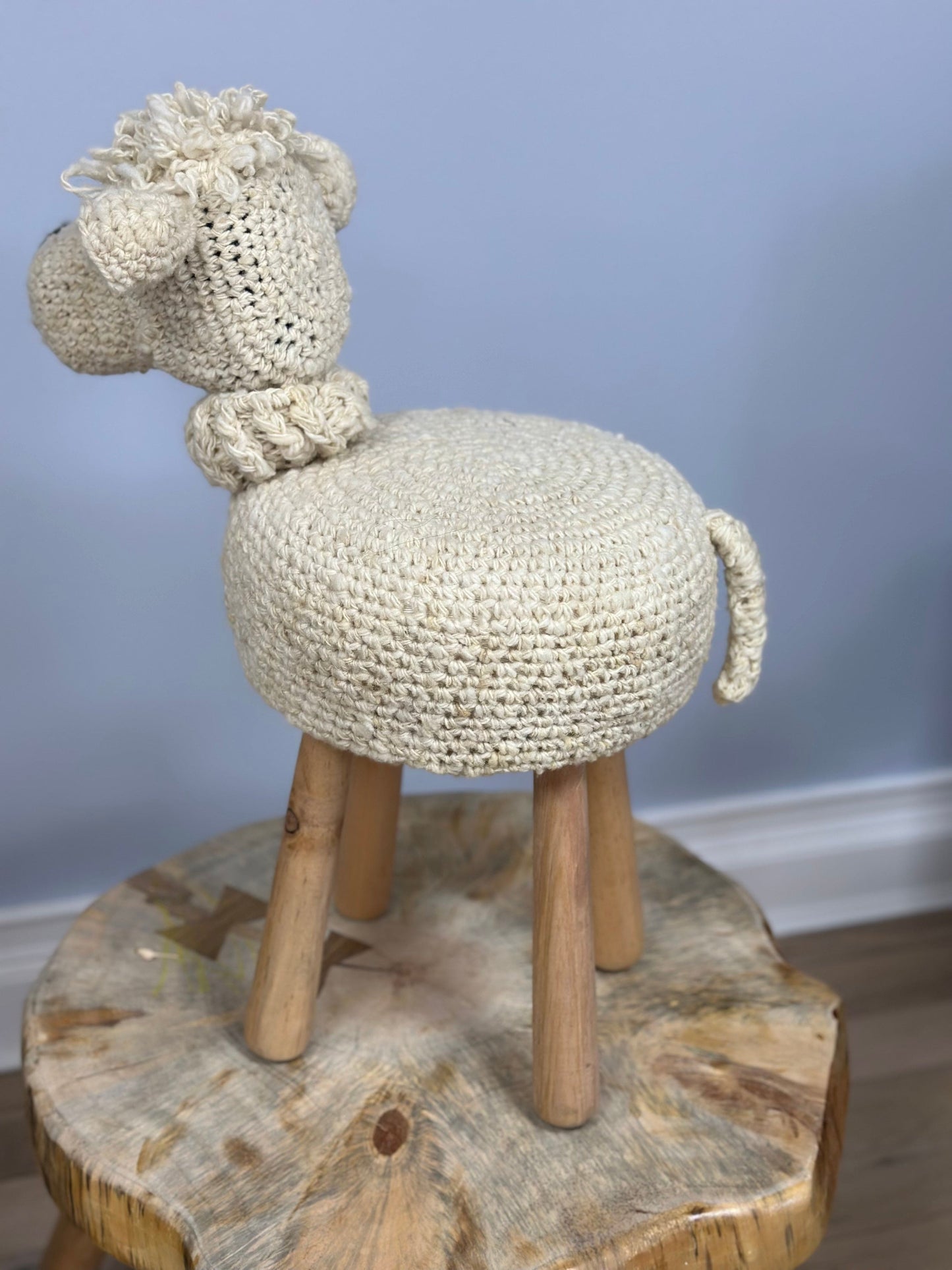Crochet Animal Stool - Restoration Oak