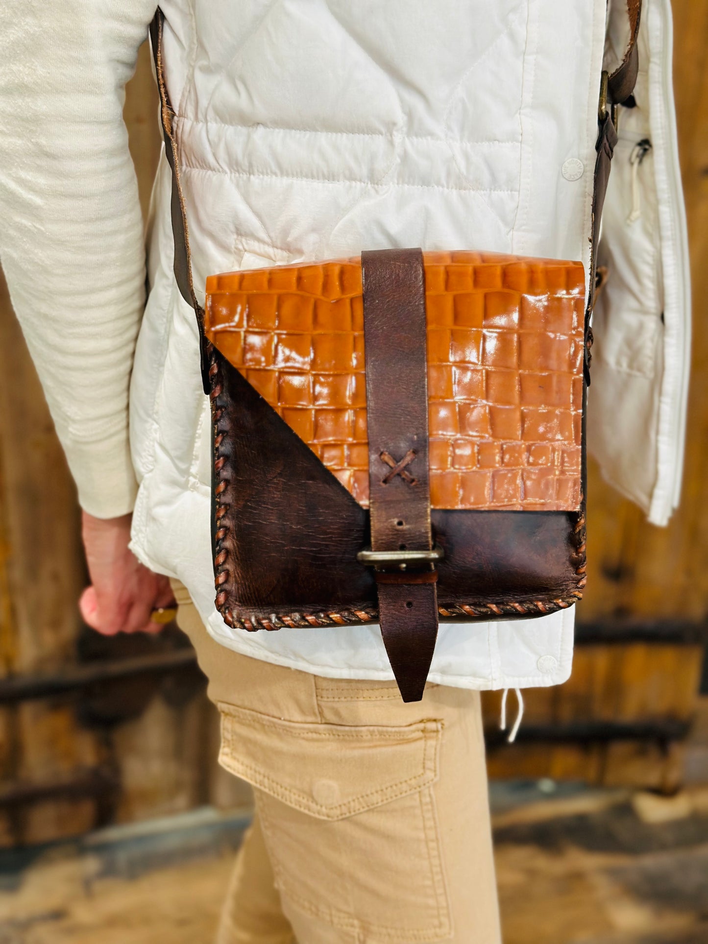 Leather Crossbody - Restoration Oak