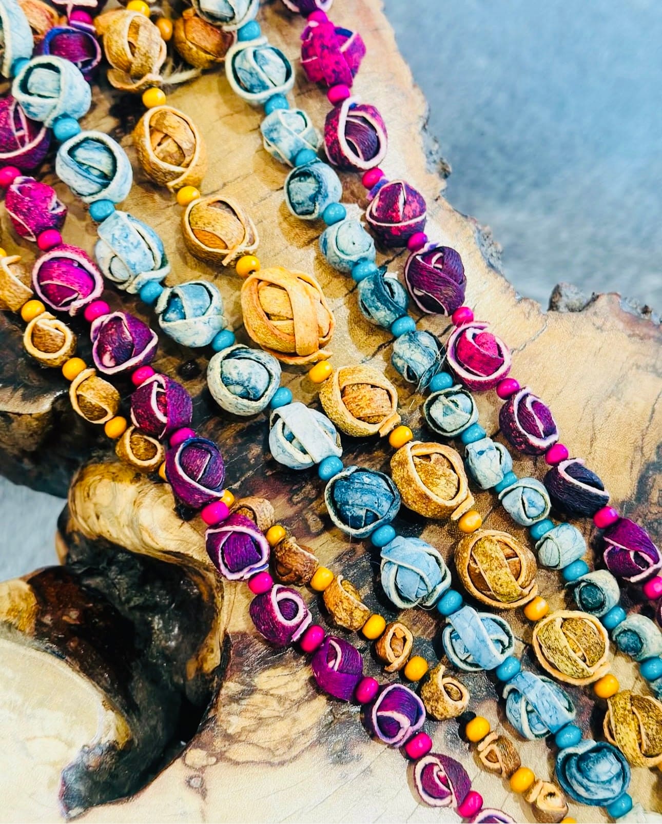 Long Orange Peel Necklace - Restoration Oak