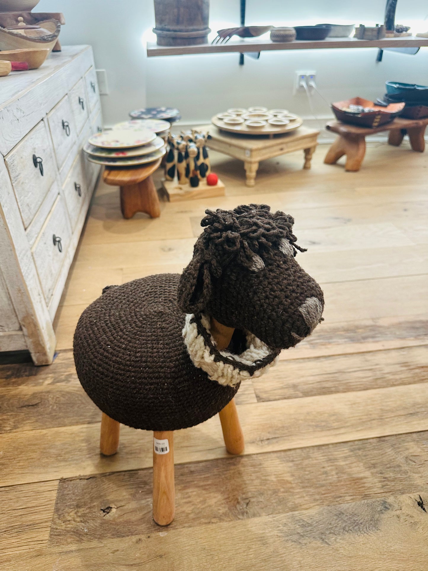 Crochet Animal Stool - Restoration Oak