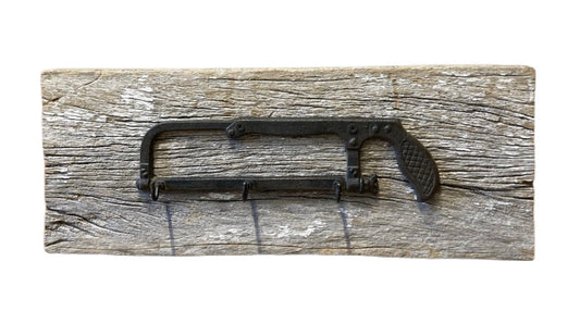 Vintage 3 Hook Saw Wall Mount - Restoration Oak