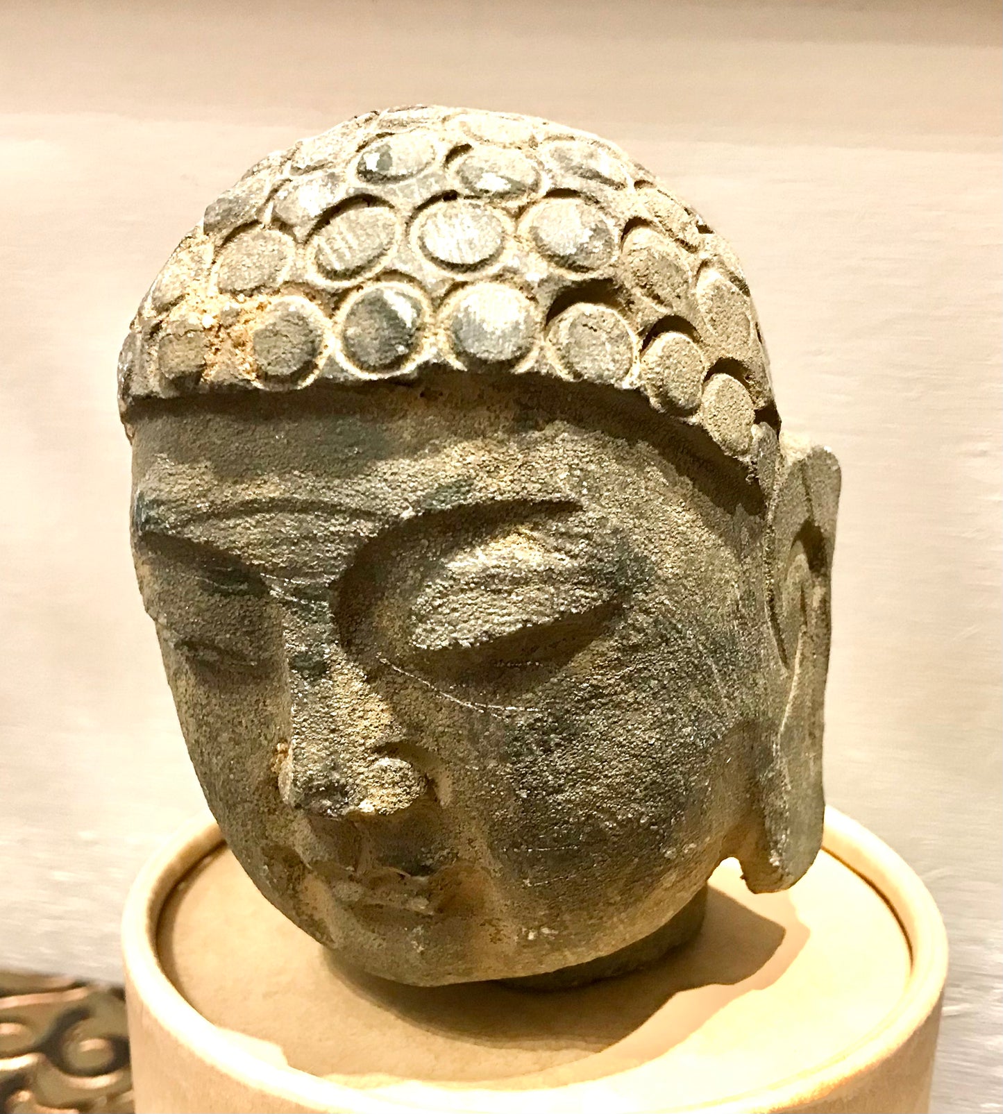 Stone Buddha Head - Restoration Oak