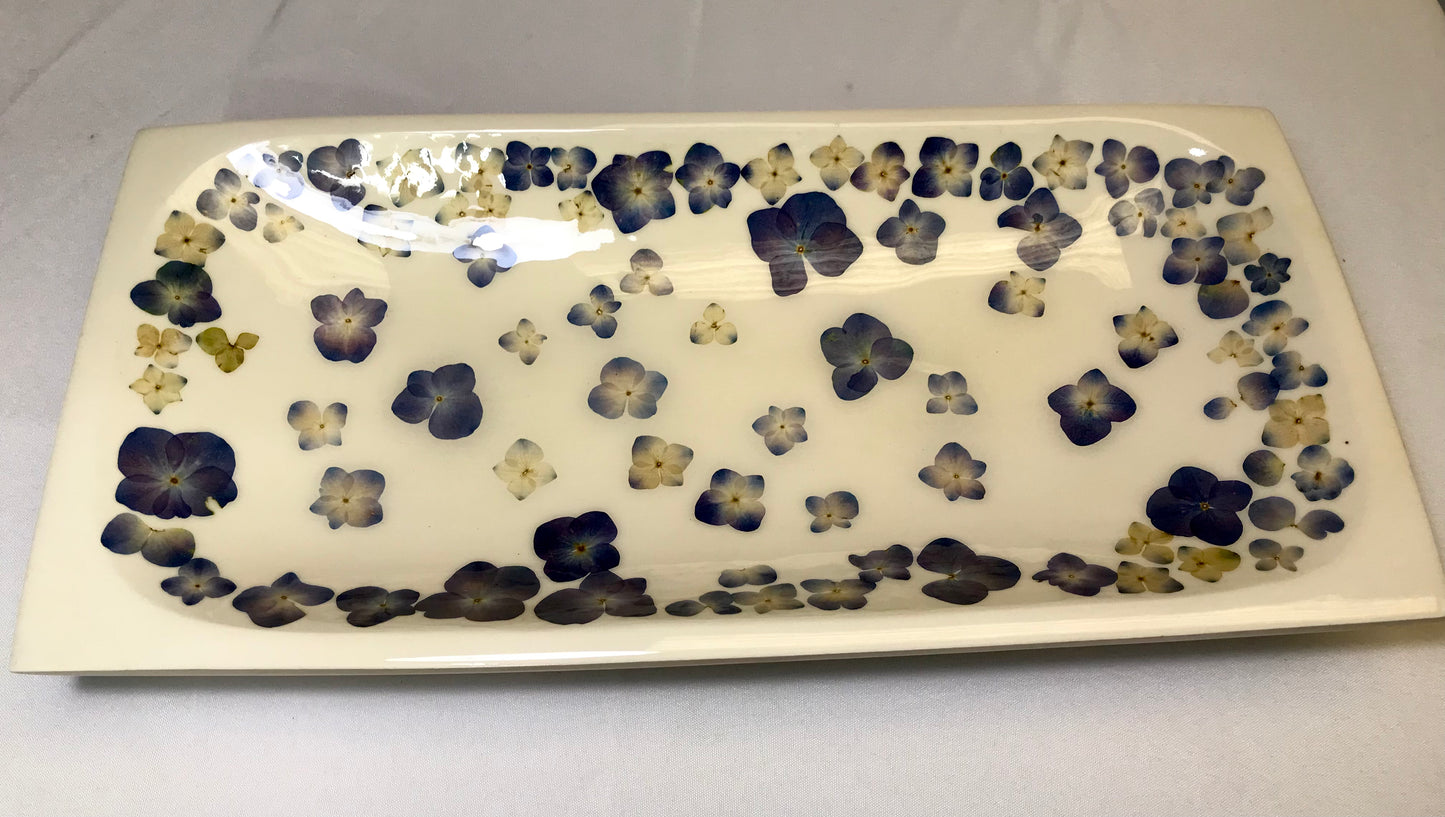 Rectangle Bowl-Pressed Flowers - Restoration Oak