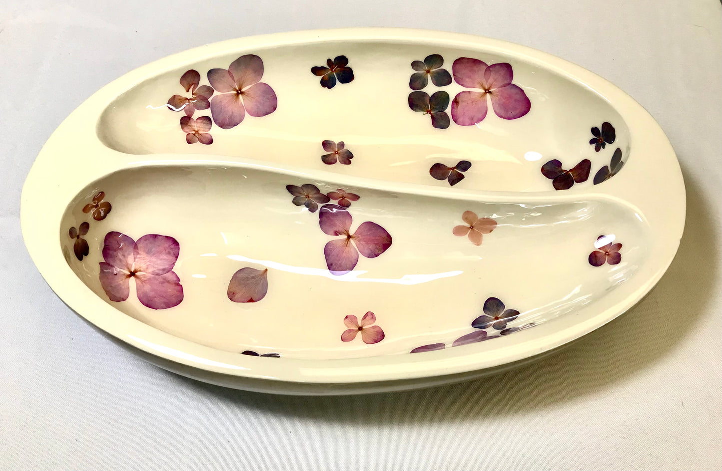 Yin & Yang Bowl-Pressed Flowers - Restoration Oak