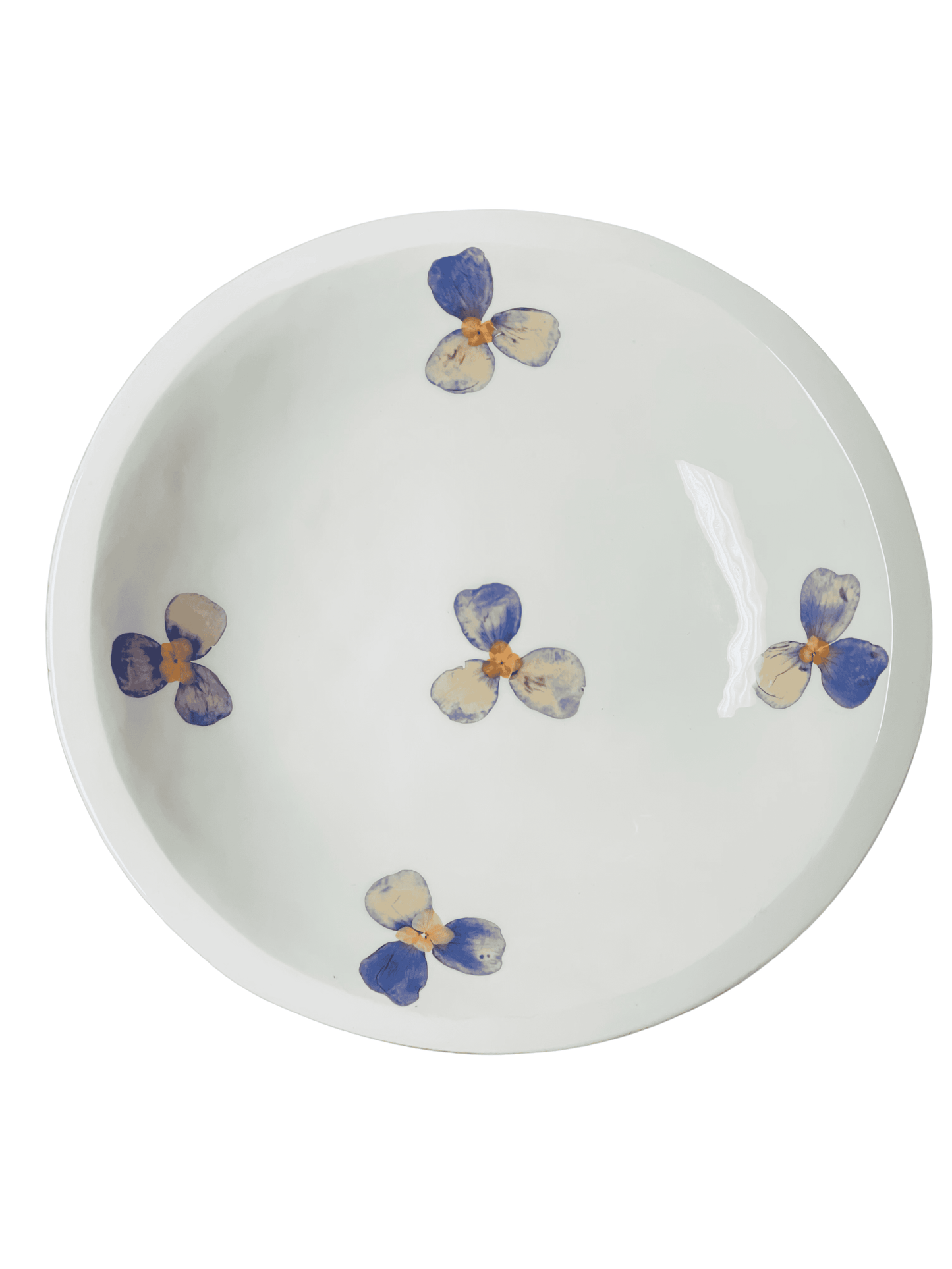 Medium Round Platter-Pressed Flowers - Restoration Oak