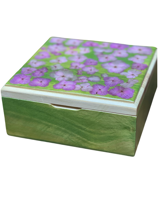 Tea Box-Pressed Flowers - Restoration Oak
