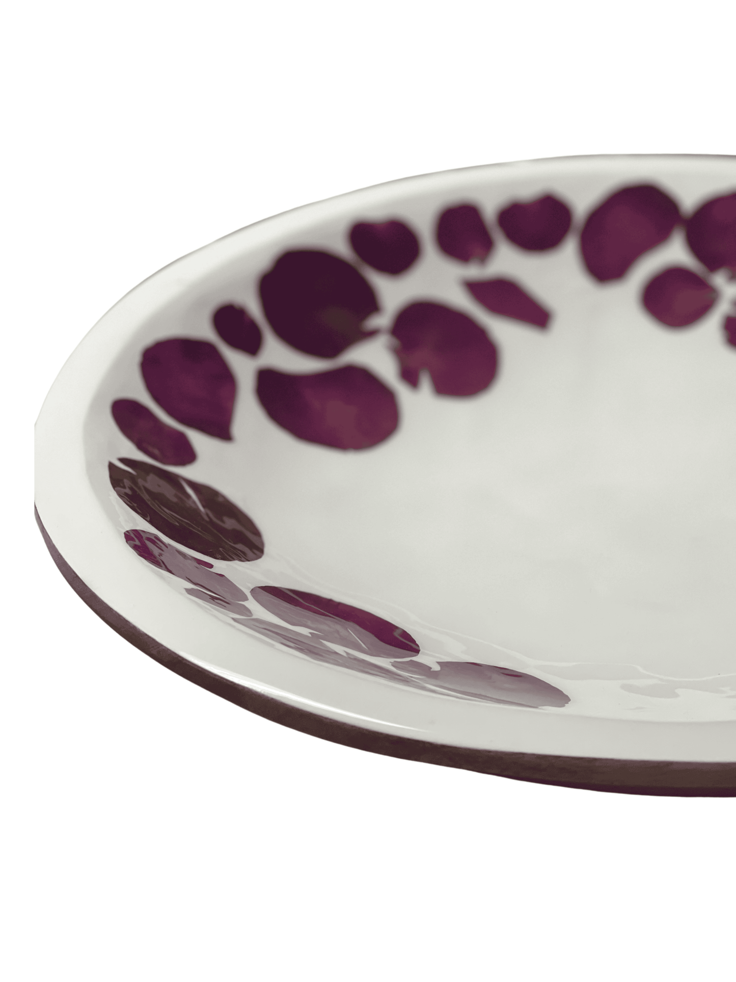 Extra Large Round Platter-Pressed Flowers - Restoration Oak