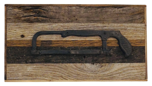 Vintage 3 Hook Saw Wall Mount - Restoration Oak