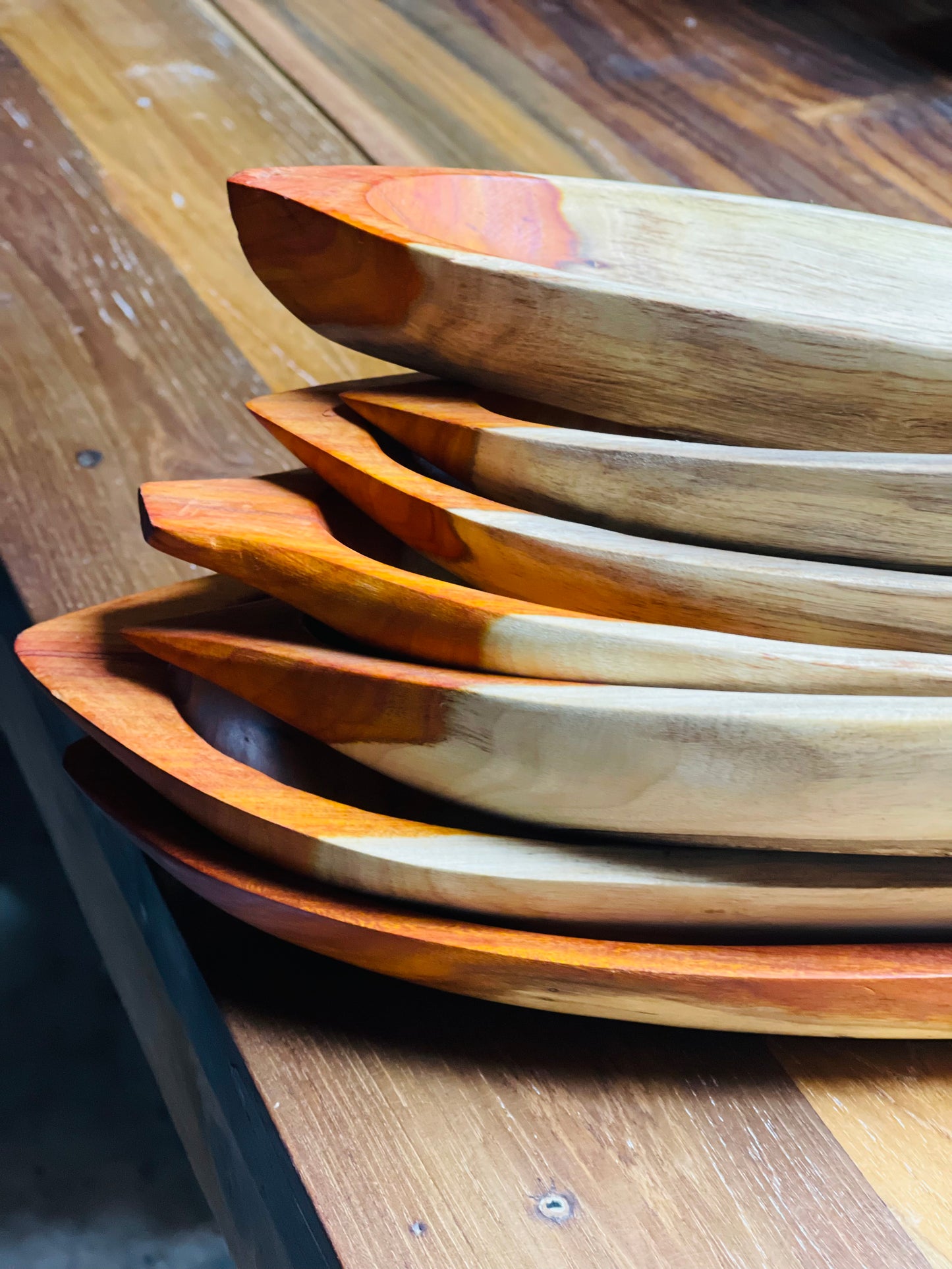 Orange Wood Canoes from Colombia - Restoration Oak