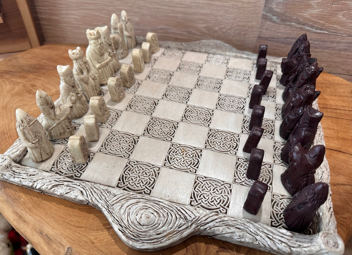 Stone Chess Set - Restoration Oak