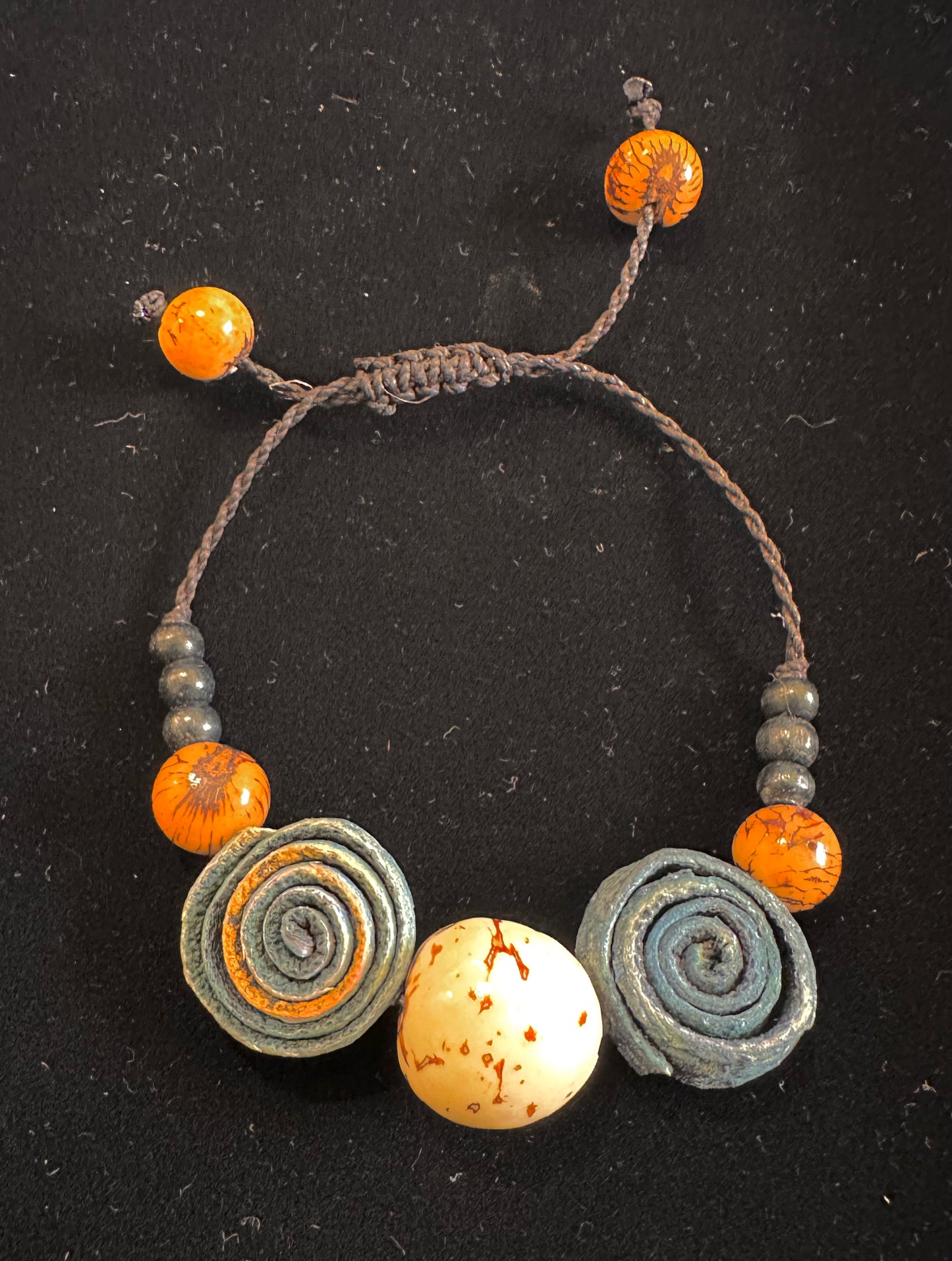 Tagua and Orange Peel Bracelet - Restoration Oak