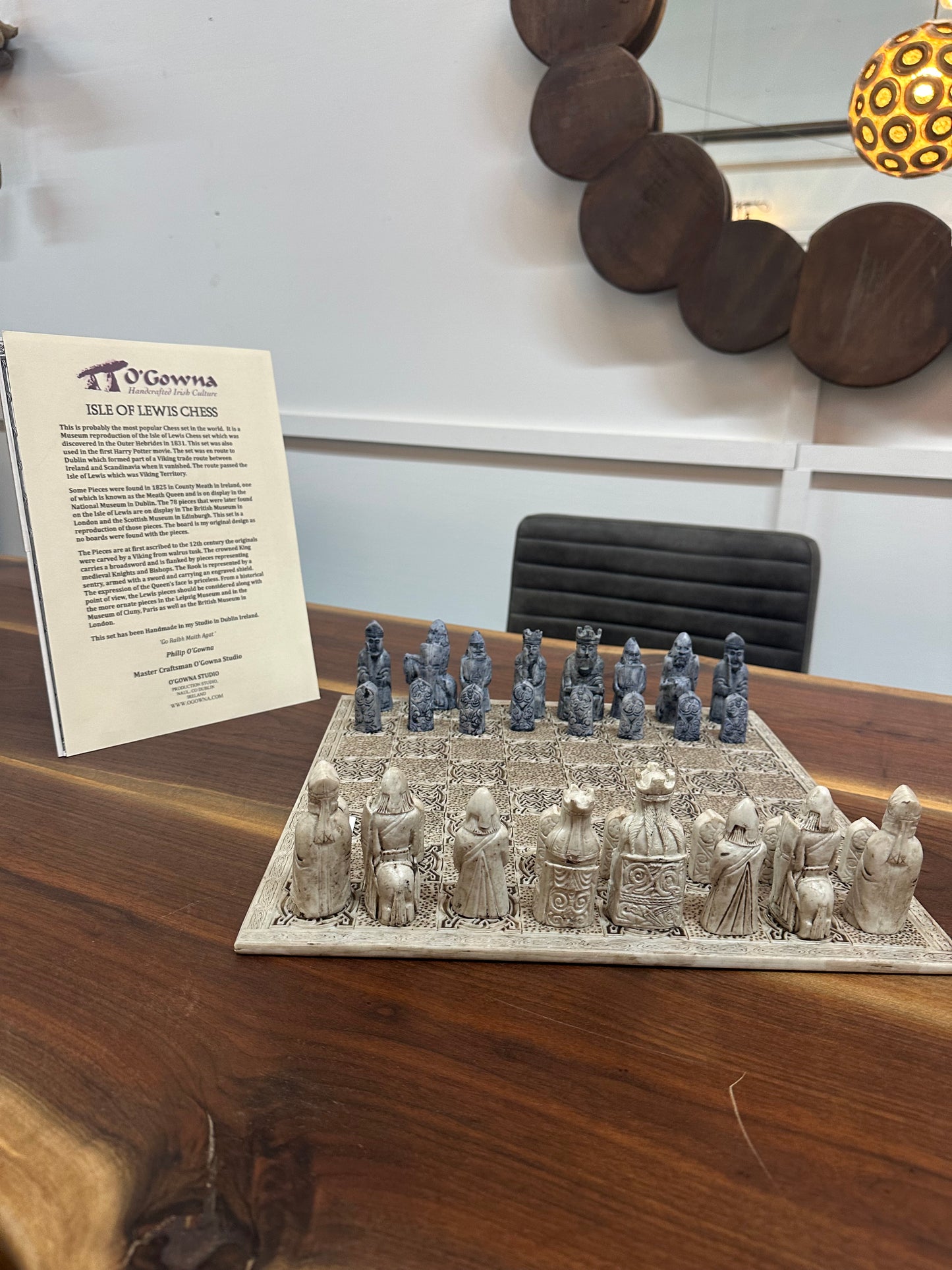 Stone Chess Set - Restoration Oak