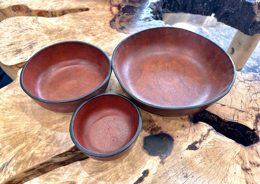 Leather Bowl Set - Restoration Oak