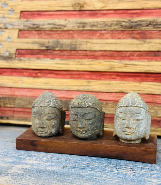 3 Buddha Heads - Restoration Oak