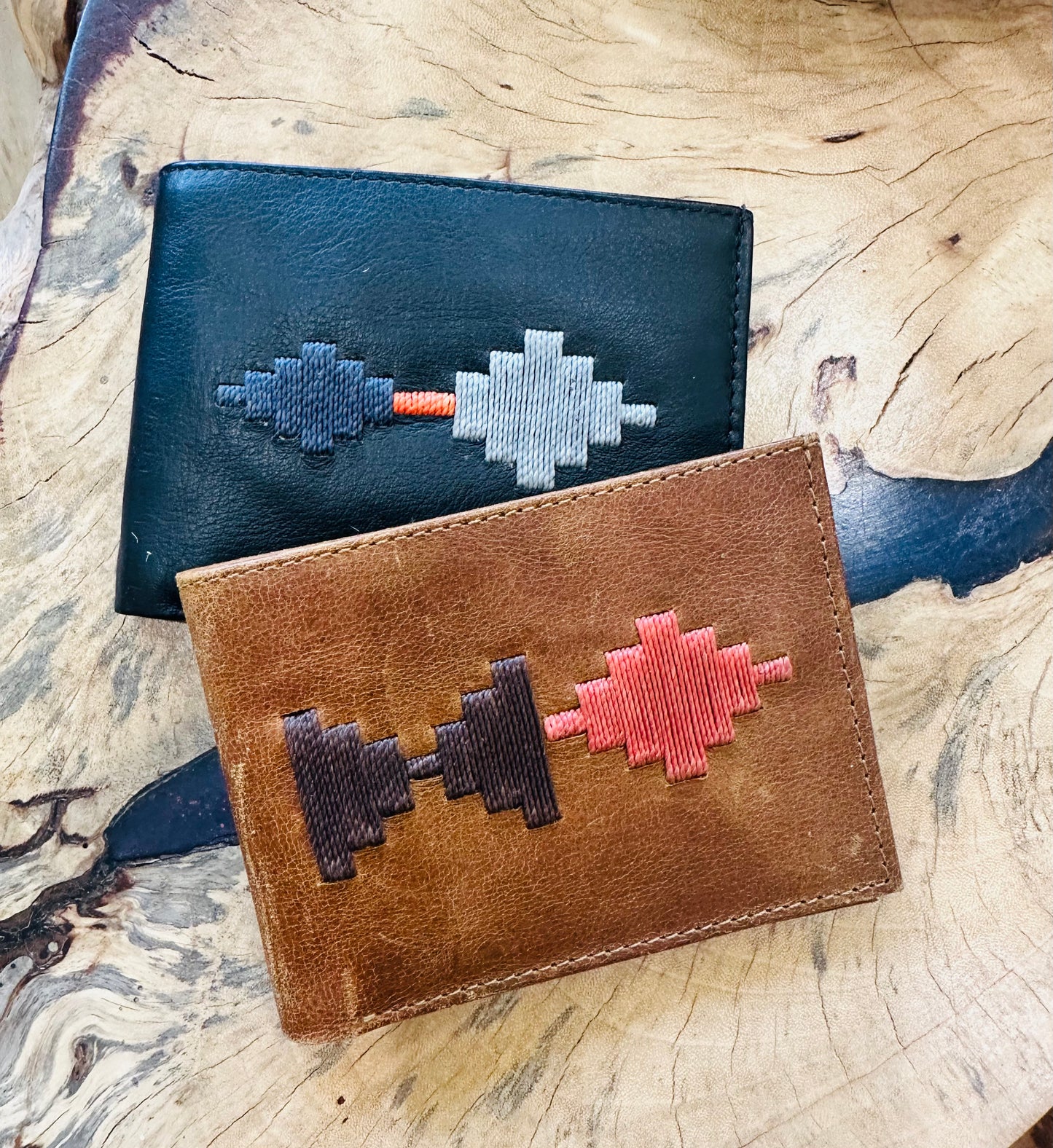 Embroidered Wallet - Restoration Oak