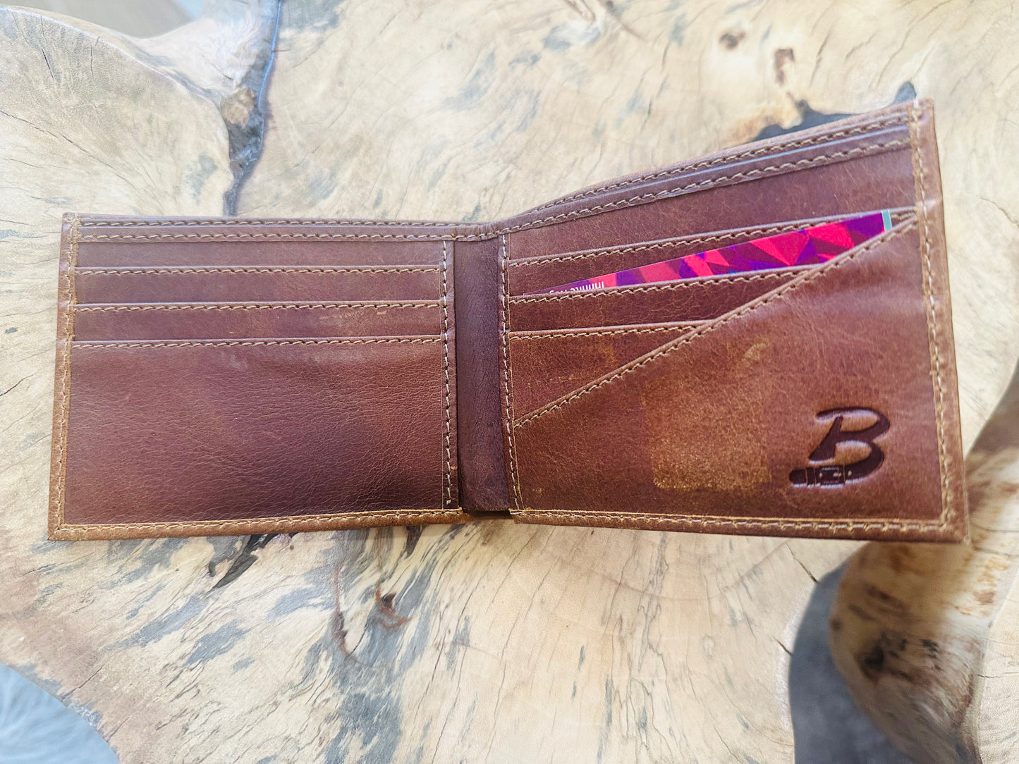 Embroidered Wallet - Restoration Oak