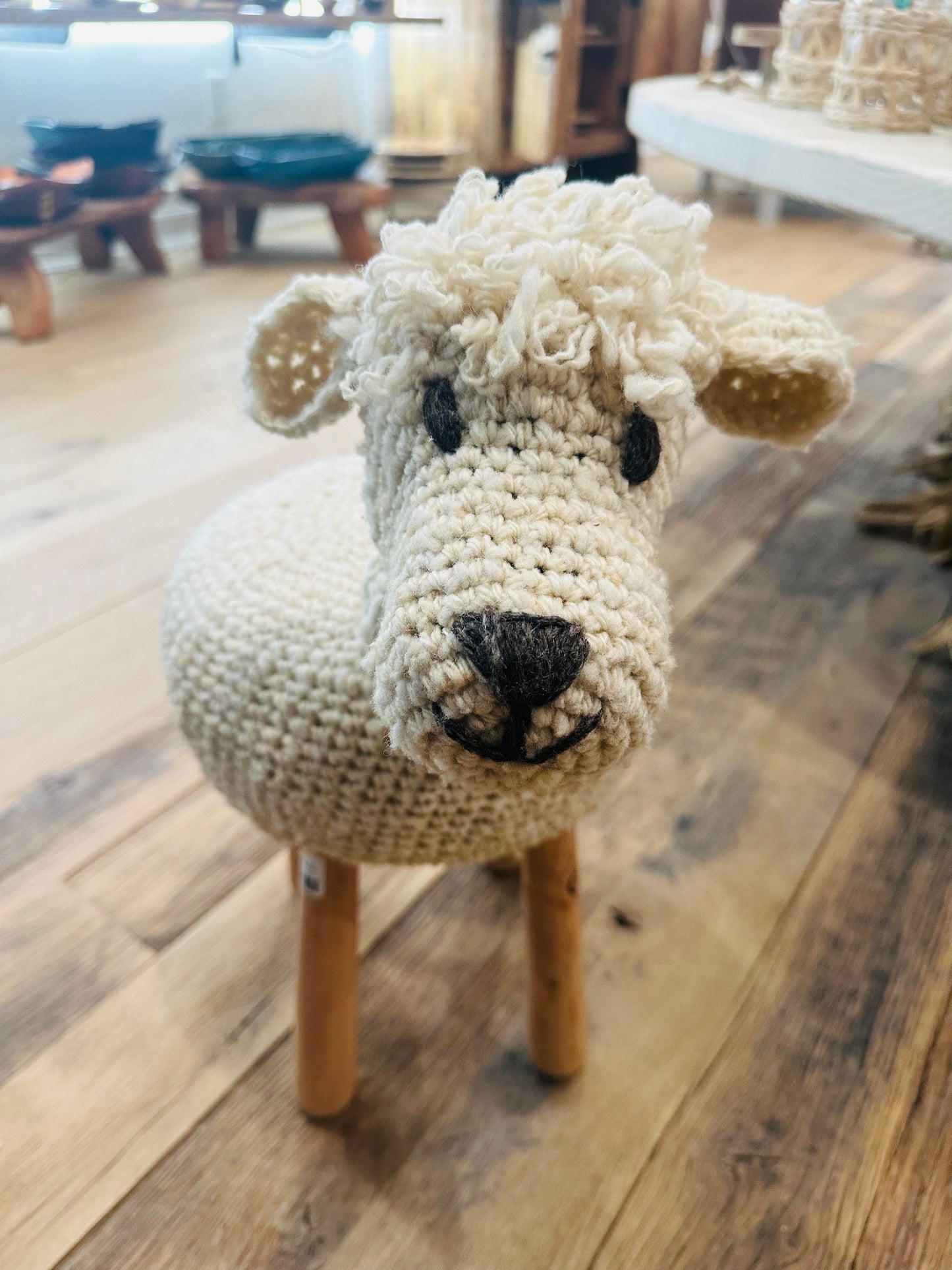 Crochet Animal Stool - Restoration Oak