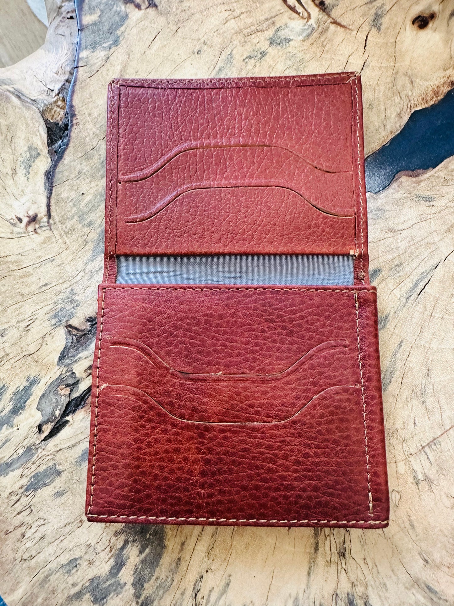 Men's Leather Wallet - Restoration Oak