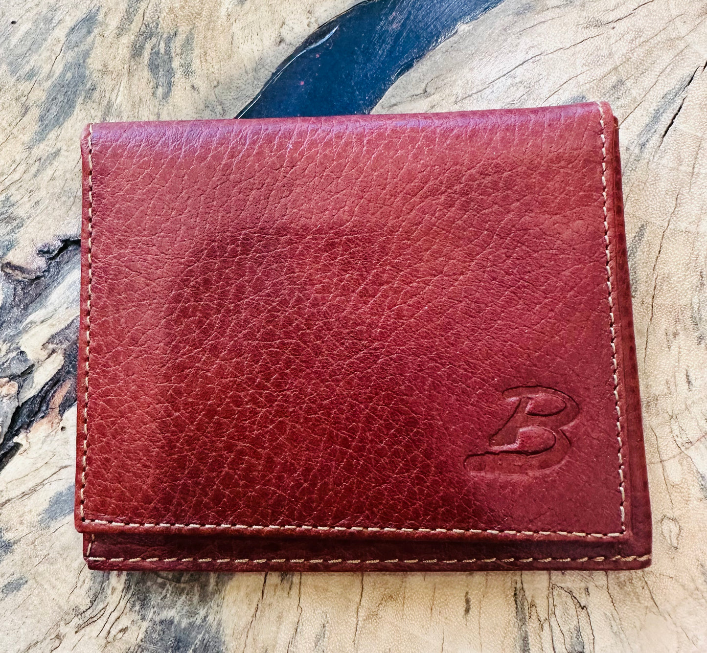 Men's Leather Wallet - Restoration Oak