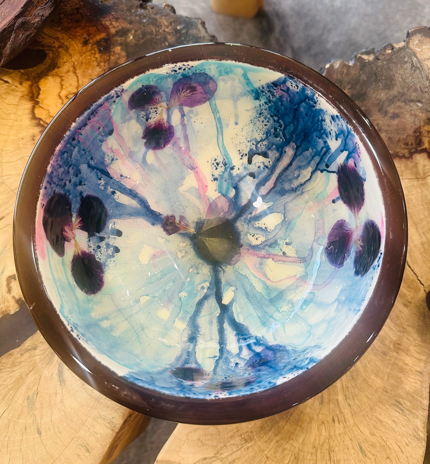 Candy Dish-Pressed Flower - Restoration Oak