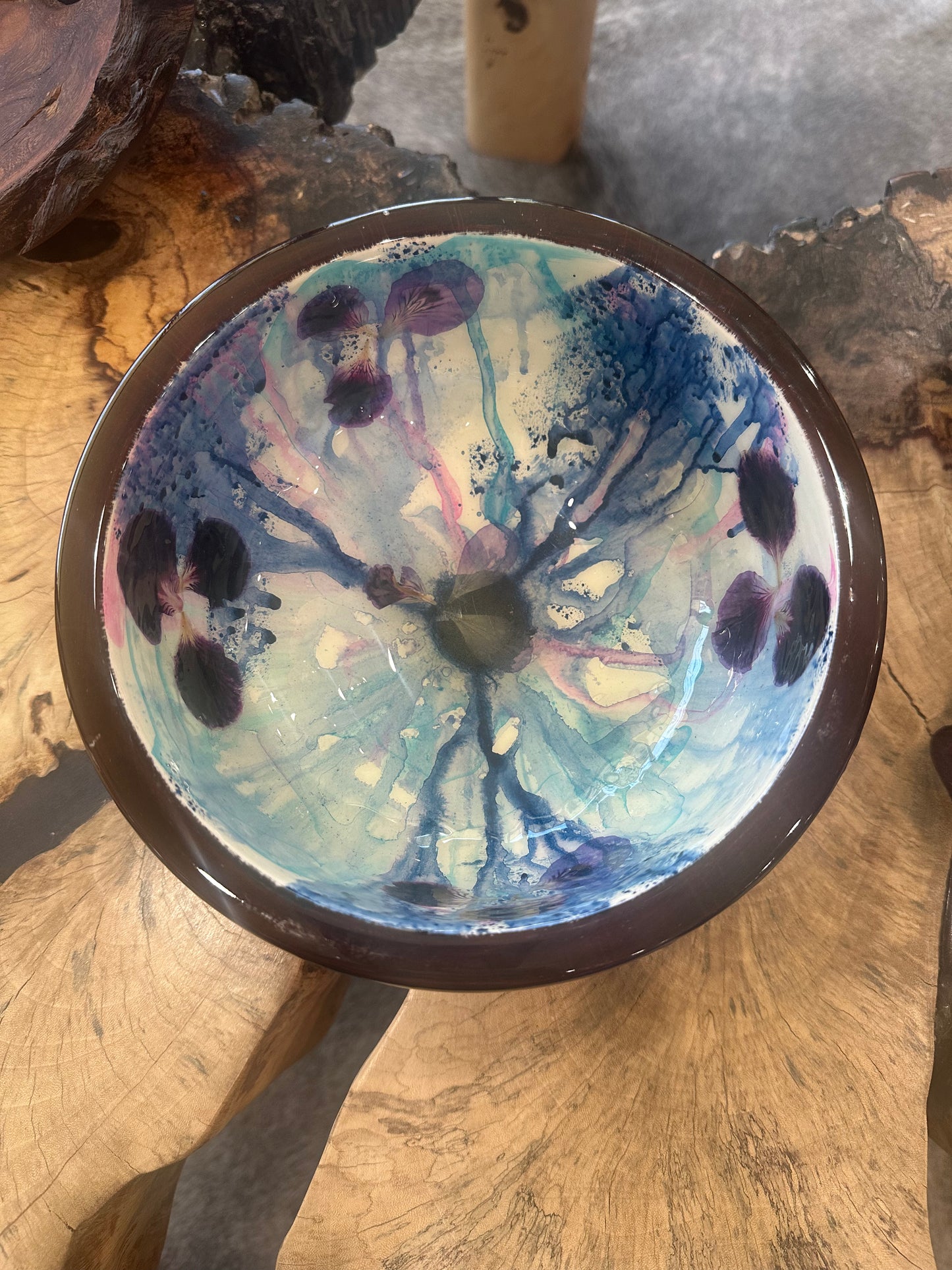 Candy Dish-Pressed Flower - Restoration Oak