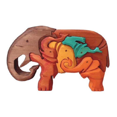 Elephant Puzzle - Restoration Oak