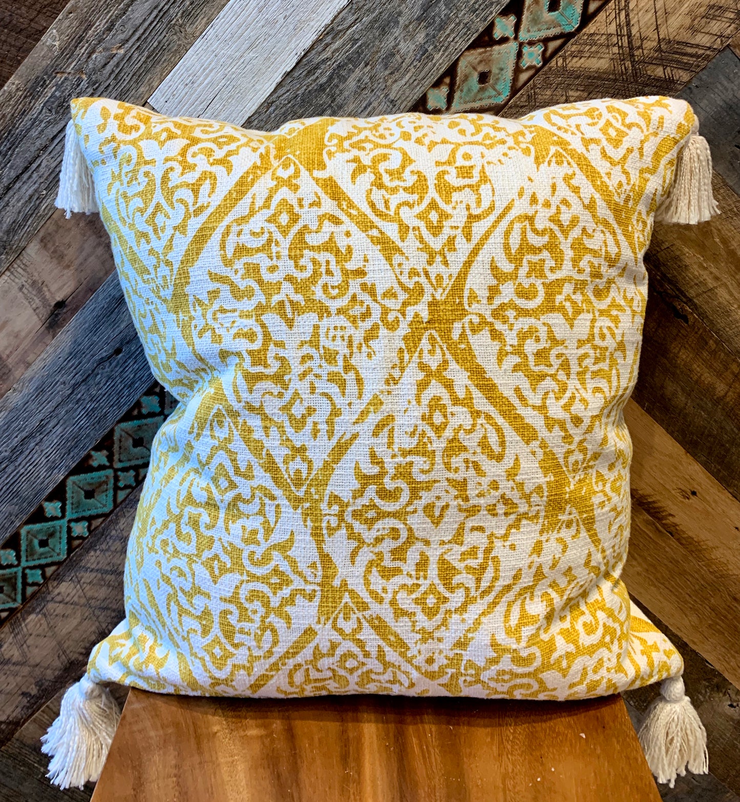 Iris Tassel Throw Pillow - Restoration Oak