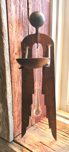 Angel Wall Candle Holders with Glass Tear Drop - Restoration Oak
