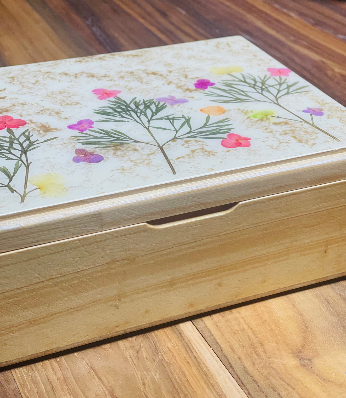 Storage Box-Pressed Flowers - Restoration Oak