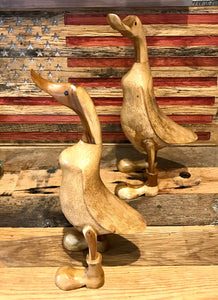 Hand Carved Wooden Duck Decory - Restoration Oak
