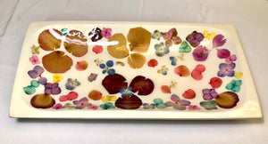 Rectangle Bowl-Pressed Flowers - Restoration Oak