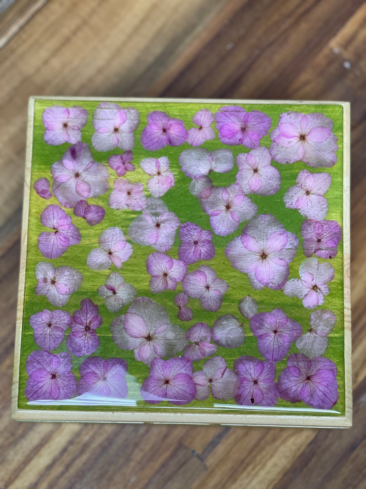 Tea Box-Pressed Flowers - Restoration Oak