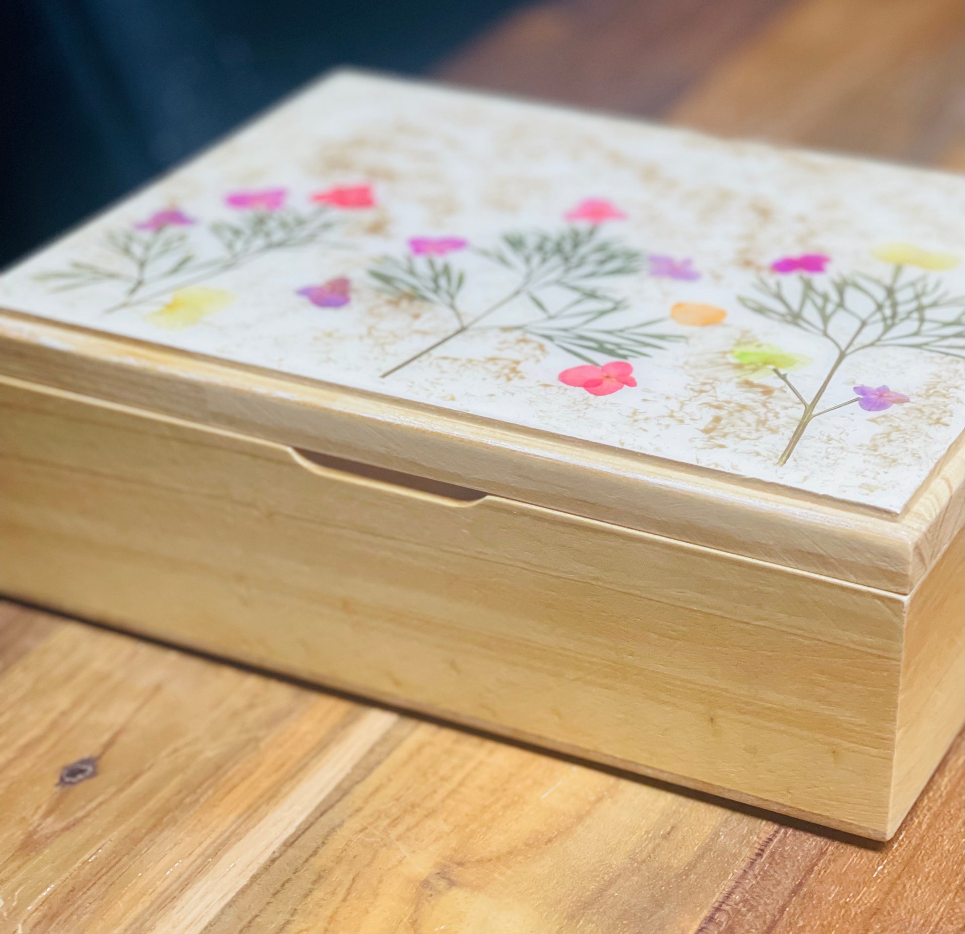 Storage Box-Pressed Flowers Price : $78.00– Restoration Oak