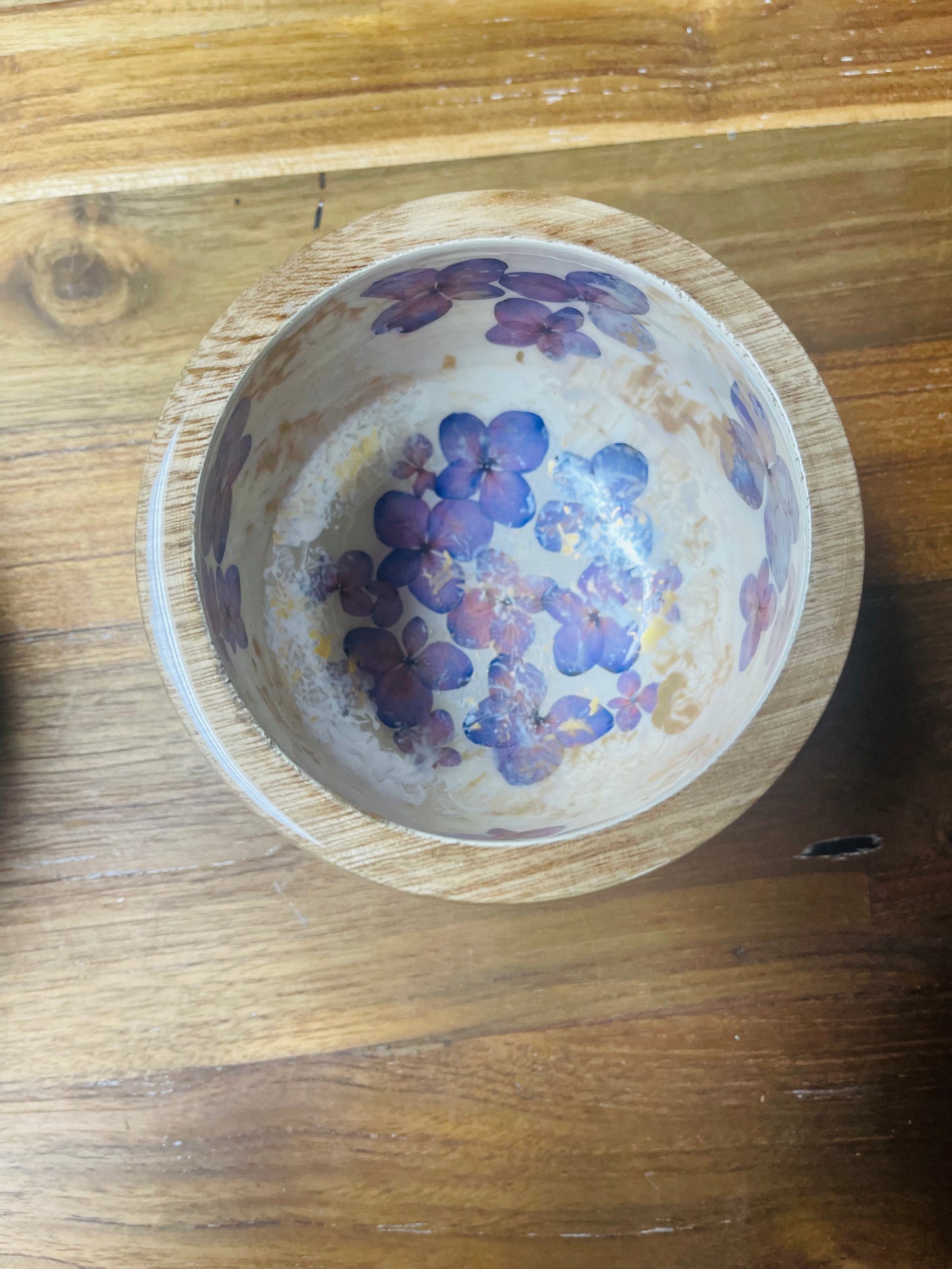 Selina Bowl-Pressed Flowers - Restoration Oak