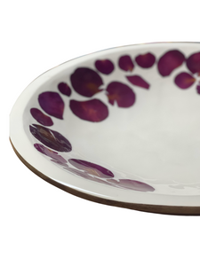 Extra Large Round Platter-Pressed Flowers - Restoration Oak