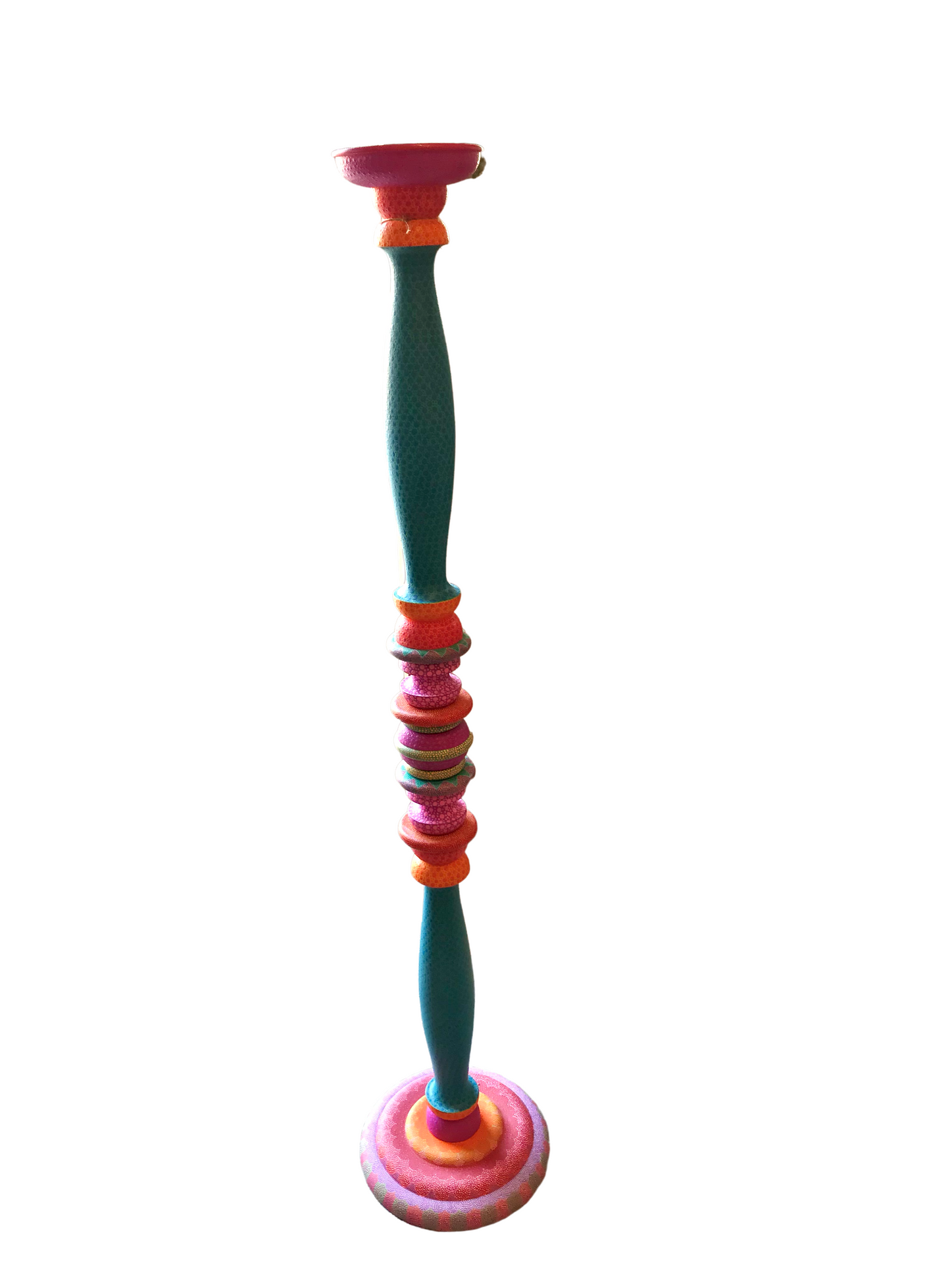 Colorful Candle Holder - Restoration Oak