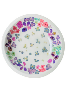 Medium Round Platter-Pressed Flowers - Restoration Oak